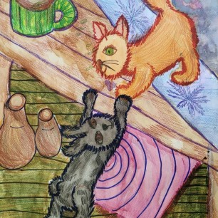 Иллюстрация рассказа Чарушина "Друзья"