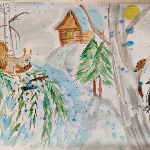 Зима искусница и белочка прелестница