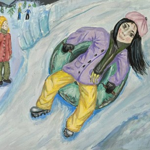 "На ватрушке"