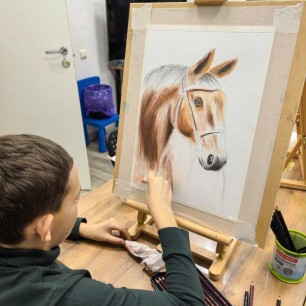 Лошадь. Пастель