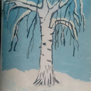 Заснеженная береза