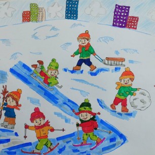 Зимние забавы детей