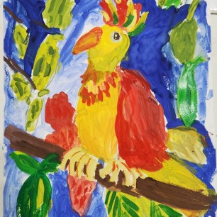 Яркий попугай