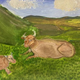 На пастбище