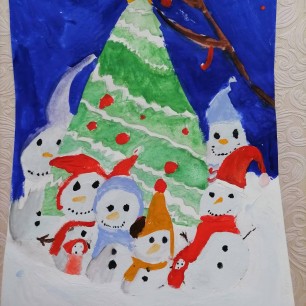 Новогодняя ночь снеговиков.