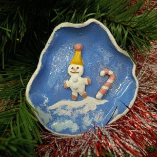 Тарелочка для орешков Снеговик"