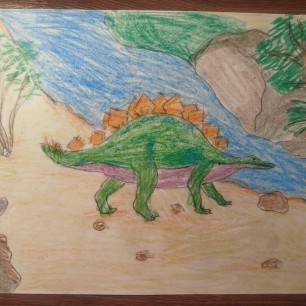 Стегозавр у реки