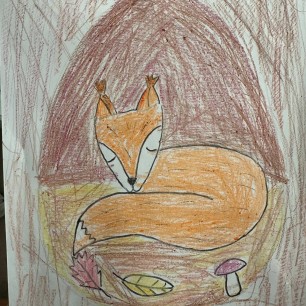 Лисичка в зимнем укрытии