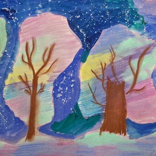 Радужная снежное сияние