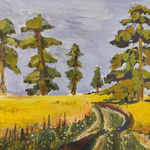 Копия работы И. Шишкина "Рожь"