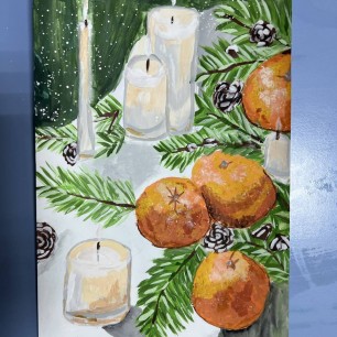 Новогодняя композиция «Мандарины»