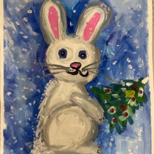 Зайка с ёлочкой