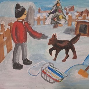 "Зимний день. Друзья"