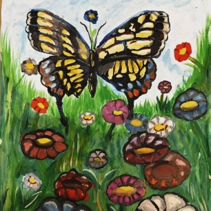 Фантазии лета. Бабочка и цветы