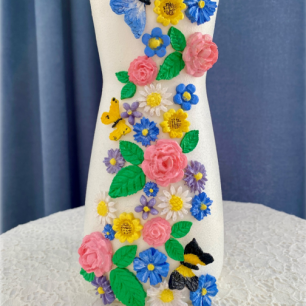 Декорирование вазы из холодного фарфора