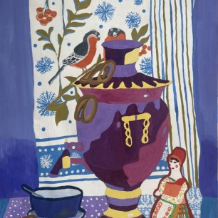 В гостях у барышни. Зимнее чаепитие.