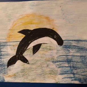 Дельфин на закате