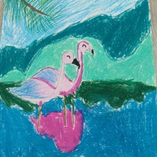 Розовый фламинго