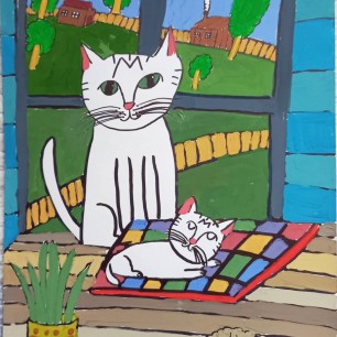 Кошки на окошке