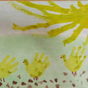 Цыплята и солнышко