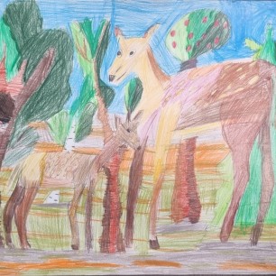 Олени в лесу