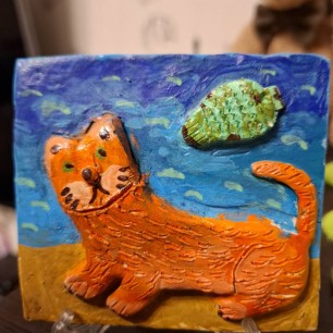 Кот с рыбкой