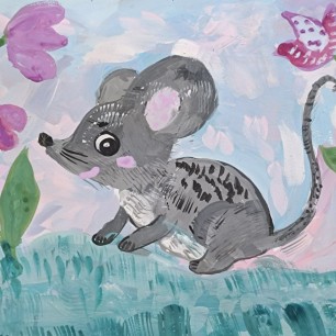 "Мышка в весеннем саду"