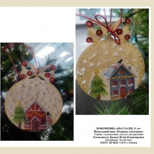 Новогодний шар "Озорные снеговики"