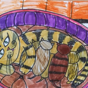 "Мама кошка с котятами"