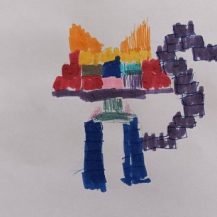 "Радужная кошка-лего"