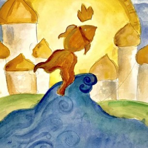 Иллюстрация к сказке «Золотая рыбка»