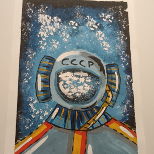 Космонавт в космосе