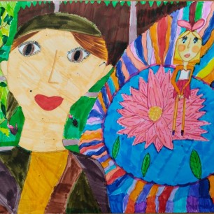 Дюймовочка на прогулке