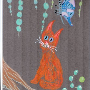 Котик и бабочка