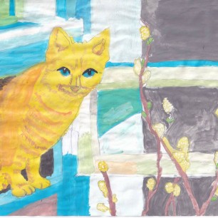 Кот рад весне