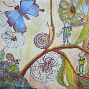 2050. Ученые-энтомологи в экспедиции.