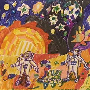 Восход красного солнца