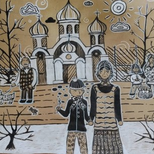 У храма в день праздника