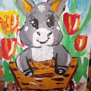 Ослик в цветах