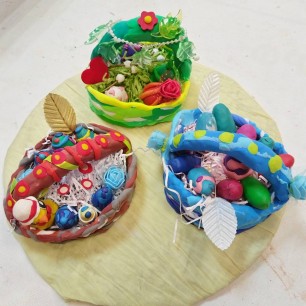 Корзинки с пасхальными яйцами