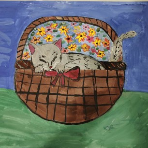 Котёнок в корзинке