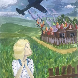 Налёт. Гуашь.