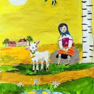 Иллюстрация к русской сказке "Сестрица Алёнушка и братец Иванушка".