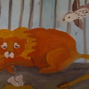 Лев в клетке
