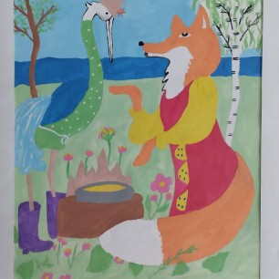 лиса и журавель