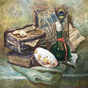 Натюрморт со старыми книгами