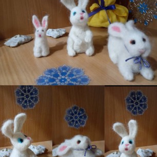 Зайки из шерсти