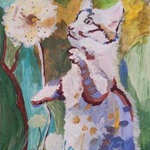 Кот в осеннем лесу