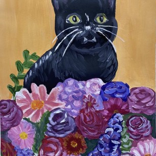 Котенок в цветах