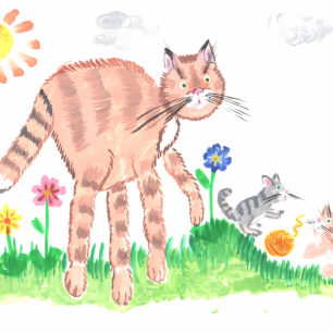 "Кошка с котятами"